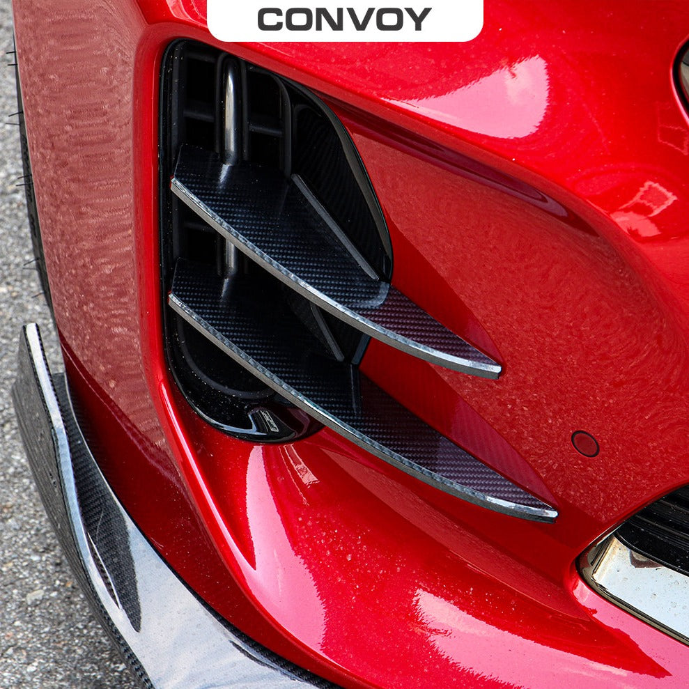 [KDMHolic Collection] CONVOY Front Bumper Devil's Claws Canards Ver.2 [Partial + Edges CF Wrap] for Kia Stinger 2018+ GT & GT-Line Models