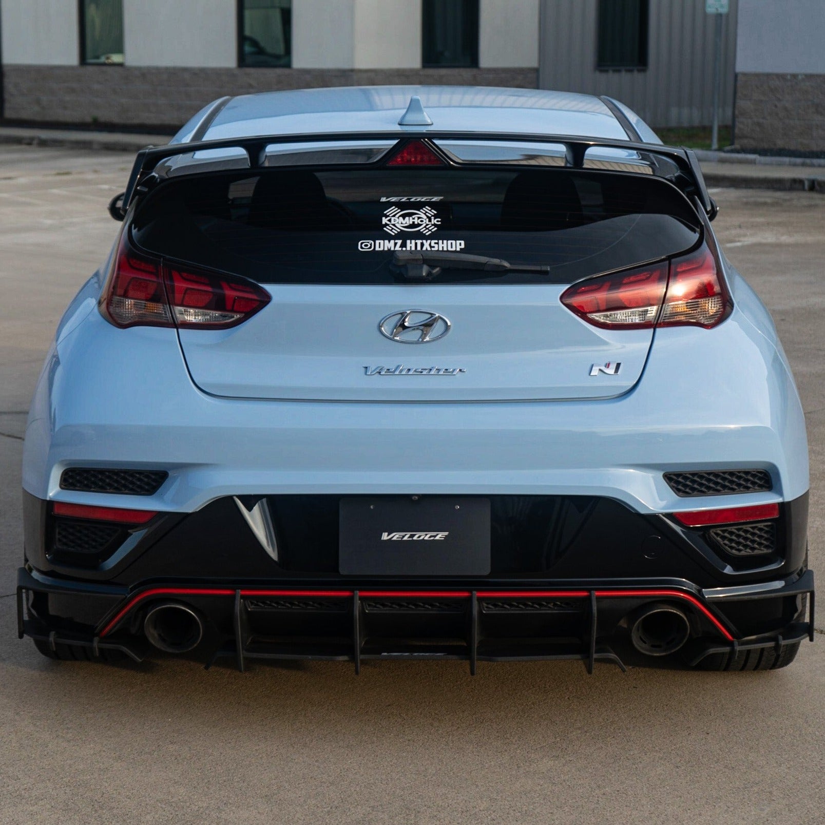 [KDMHolic Collection] VELOCE Rear Wing Spats + Diffuser with Fins for Hyundai Veloster N 2019+