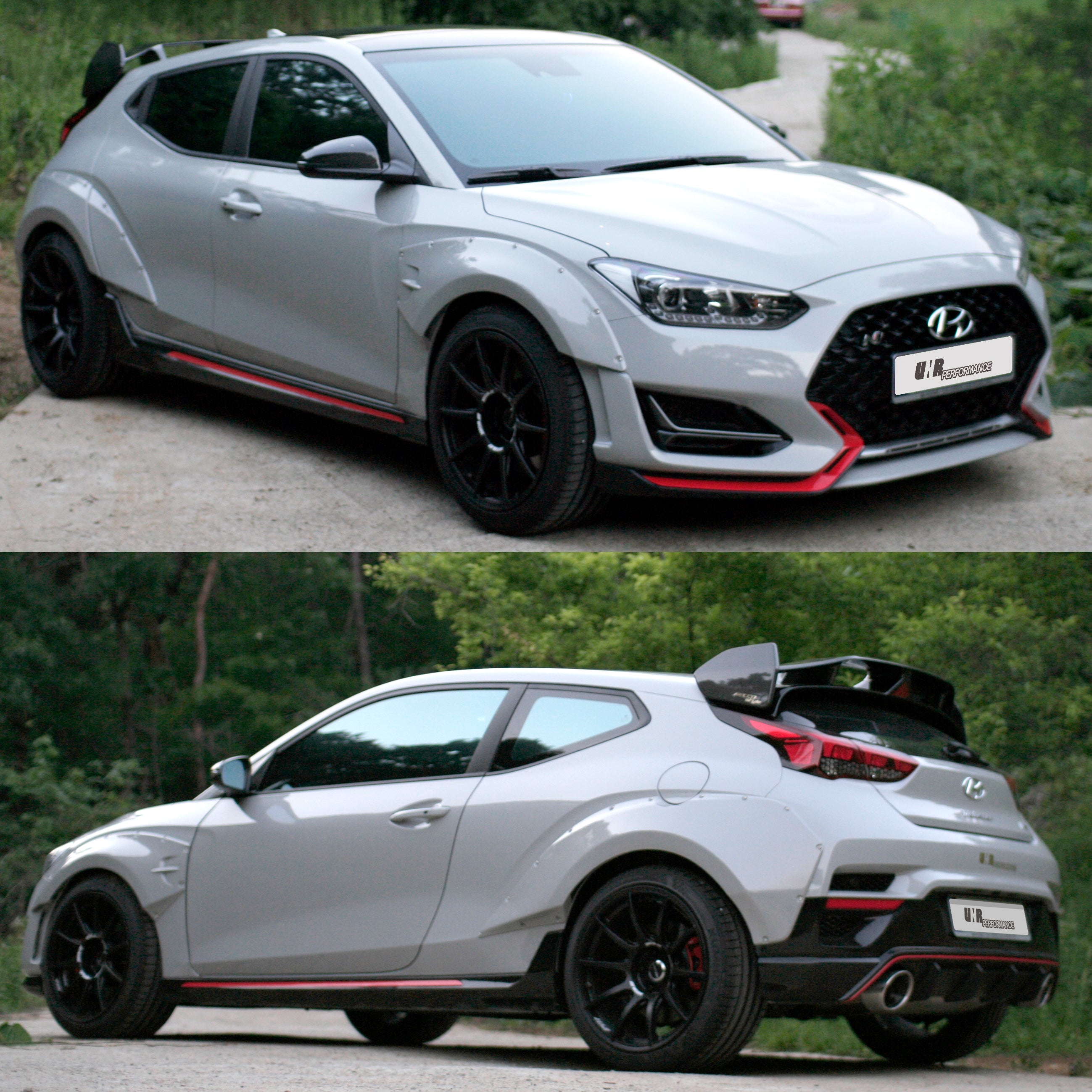 Widebody Fender Flares for Hyundai Veloster N [KDMHolic Collection with UNR Performance] US Inventory