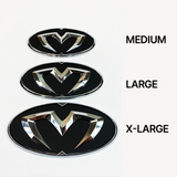 M&S Emblem Black/Chrome - X LARGE