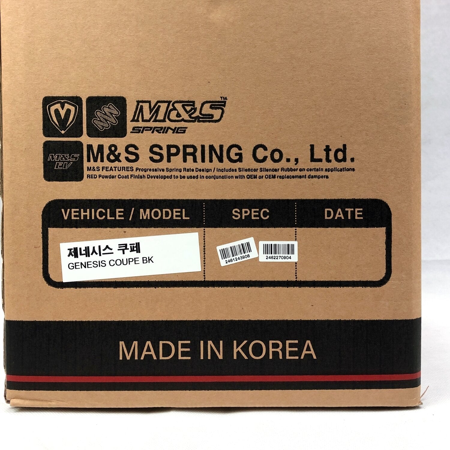 M&S Lowering Springs for Hyundai Genesis Coupe BK1 & BK2