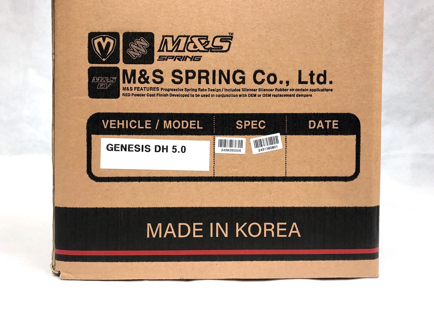 M&S Lowering Springs for Hyundai Genesis Sedan DH 5.0L